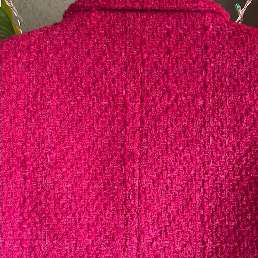 Rachel Zoe Fuchsia Cropped Tweed Blazer - Picture 13 of 14